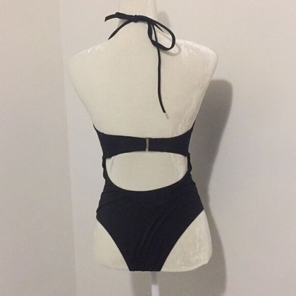 NWT Black One Piece Low Back Swimsuit 36C D22 - Picture 5 of 8